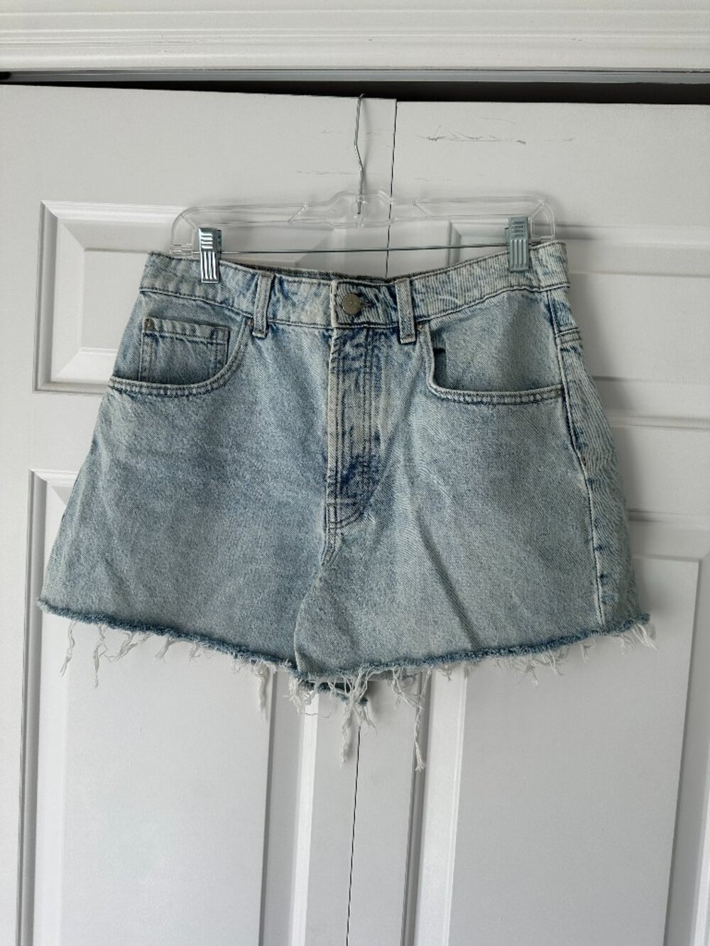 Zara Jean Shorts with Frayed Hem in Size 12